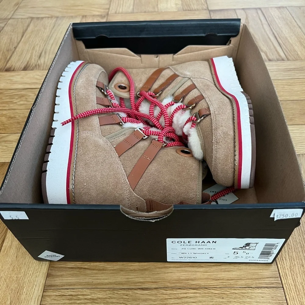 Cole Haan Zerogrand Luxe Hiker Suede Hiking Boots in Light Whiskey